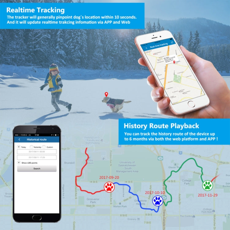 TK-909 GPS / GPRS / GSM Pet Locator Pet Collar Real-time Tracking Device, TK-909