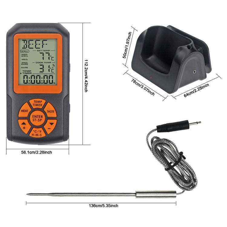 TS-K35 Digital Kitchen Food Cooking BBQ Wireless Waterproof Thermometer, TS-K35