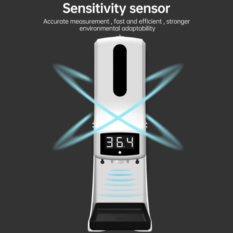 K9 Pro Handsfree Non-contact Body Light-sensitive Distance Sensor Thermometer + 1000ml Automatic Non-contact Liquid Soap Dispenser with Base Mount, K9 Pro