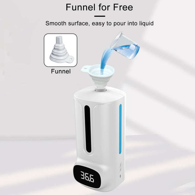 K9 Pro Plus Handsfree Non-contact Body Thermometer + 1000ml Automatic Non-contact Liquid Soap Dispenser with Base Mount, 15 Languages Voice Broadcast, K9 Pro Plus