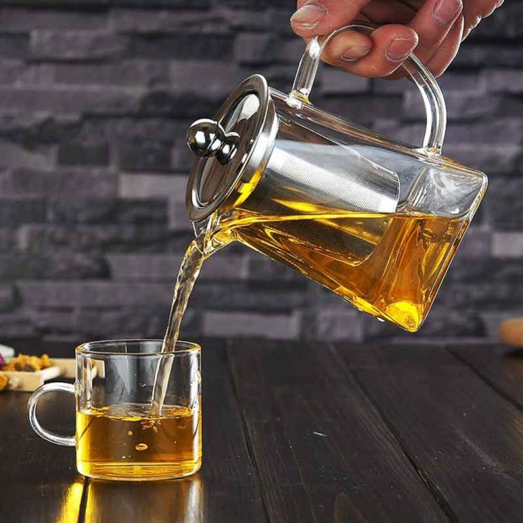 Stainless Steel Clear Heat Resistant Glass Filter Tea Pot, Capacity: 750ml, Capacity: 750ml