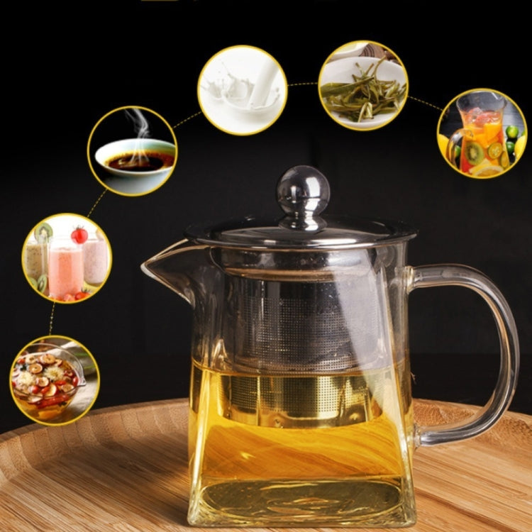 Stainless Steel Clear Heat Resistant Glass Filter Tea Pot, Capacity: 950ml, Capacity: 950ml