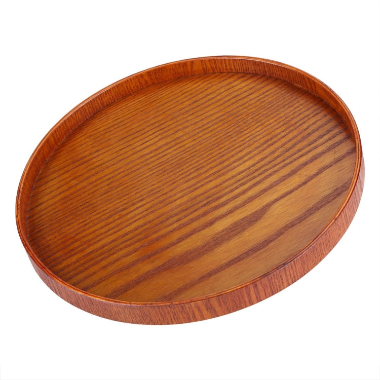 Creative Round Solid Wood Tea Tray Hotel Wooden Tay Storage Tray, Diameter: 37.5cm, Brown, Diameter: 37.5cm