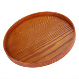 Creative Round Solid Wood Tea Tray Hotel Wooden Tay Storage Tray, Diameter: 37.5cm, Brown, Diameter: 37.5cm