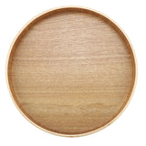 Creative Round Solid Wood Tea Tray Hotel Wooden Tay Storage Tray, Diameter: 30cm, Wood Color, Diameter: 30cm