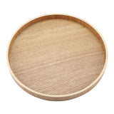Creative Round Solid Wood Tea Tray Hotel Wooden Tay Storage Tray, Diameter: 30cm, Wood Color, Diameter: 30cm