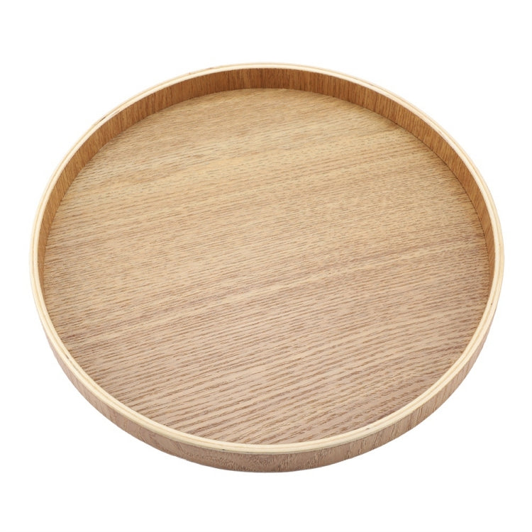 Creative Round Solid Wood Tea Tray Hotel Wooden Tay Storage Tray, Diameter: 30cm, Wood Color, Diameter: 30cm