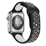 For Apple Watch Series 10 42mm / 9&8&7 41mm / SE 3&SE 2&6&SE&5&4 40mm / 3&2&1 38mm Fashionable Classical Silicone Sport Watch Band(Grey White), WA1230A, WA1230B, WA1230BG, WA1230BH, WA1230BL, WA1230BM, WA1230BR, WA1230BY, WA1230C, WA1230D, WA1230DW    ...