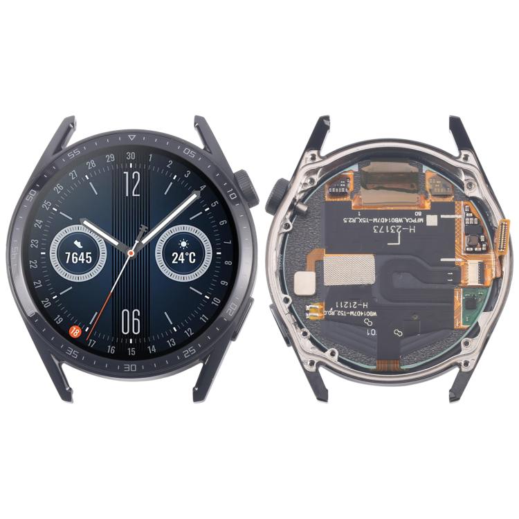 For Huawei Watch GT 3 46mm JPT-B29 Single Cable LCD Screen Digitizer Full Assembly with Frame, For Huawei Watch GT 3 46mm(Single Cable) For Huawei Watch GT 3 46mm(Single Cable) Black