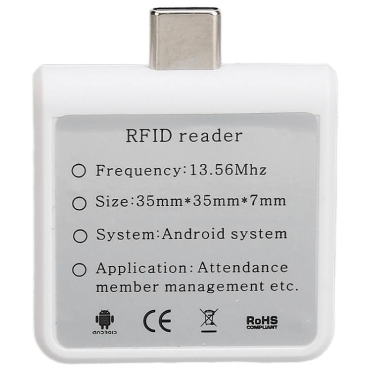Type-C 13.56MHz RFID IC Card 14443A RFID Phone Reader, Type-C 13.56MHz