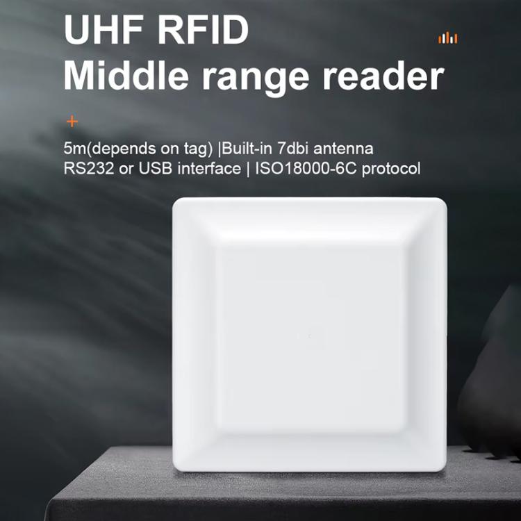 UHF Electronic Tag Identification RFID Reader / Writer 7dbi Antenna Integrated Reader, Style: RS232 Port, RS232 Port
