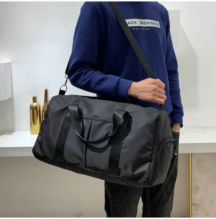 Soft Nylon Cloth Shoulder Sports Gym Yoga Handbag
