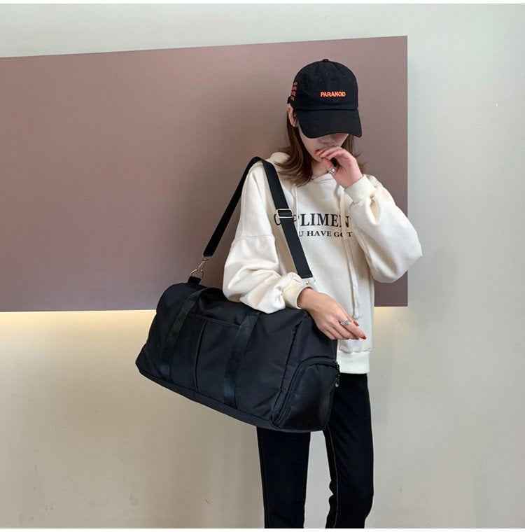 Soft Nylon Cloth Shoulder Sports Gym Yoga Handbag