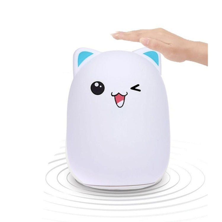 Color Change Cat Shape USB Rechargeable LED Silicone Soft Nightlight