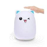 Color Change Cat Shape USB Rechargeable LED Silicone Soft Nightlight