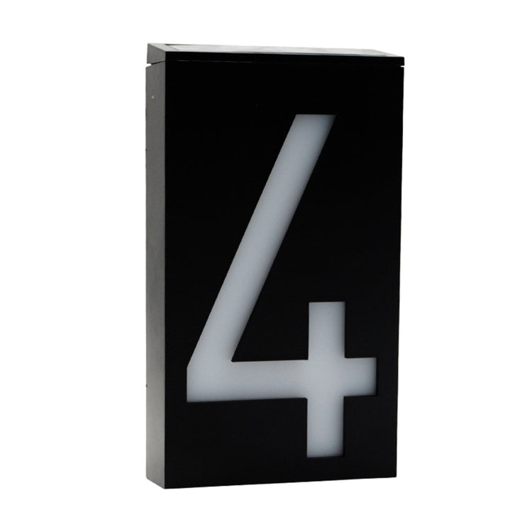 0.36W Solar Powered Wall Mount 6 LEDs Lighting Doorplate Lamp House Number Porch Lights with Solar Pannel(1), -1.0, -2.0, -3.0, -4.0, -5.0, -6.0, -7.0, -8.0, -9.0, 0.0 -4.0 4