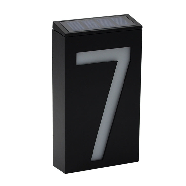 0.36W Solar Powered Wall Mount 6 LEDs Lighting Doorplate Lamp House Number Porch Lights with Solar Pannel(1), -1.0, -2.0, -3.0, -4.0, -5.0, -6.0, -7.0, -8.0, -9.0, 0.0 -7.0 7