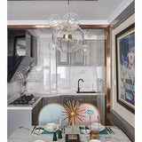 30W Creative Glass Ball Molecule Modern Lamp Personality Living Room Chandelier Soap Bubble Lamp, 14 Balls 3 Lamps, Long Plate, Size: 120 x 84cm