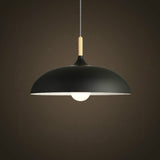 40W 35cm Minimalist Creative Personality Semi-circular Lid Chandelier Wrought Iron Single-head Restaurant Living Room Hotel Lamps, 35cm Black, 35cm White