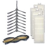XI217 4 Pairs K614 Side Brushes + 4 PCS I207 Filters + Main Brush I202 Set for ILIFE A4, XI217
