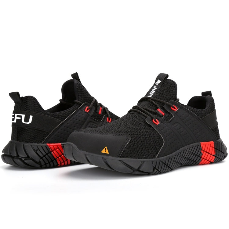 Jiefu Anti Smash And Stab Resistant Lightweight Breathable Anti Odor Flying Fabric Safety Shoes (Color:Black Size:45), 36, 37, 38, 39, 40, 41, 42, 43, 44, 45, 46, 47, 48 - Zen Craft