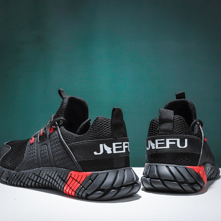 Jiefu Anti Smash And Stab Resistant Lightweight Breathable Anti Odor Flying Fabric Safety Shoes (Color:Black Size:45), 36, 37, 38, 39, 40, 41, 42, 43, 44, 45, 46, 47, 48 - Zen Craft