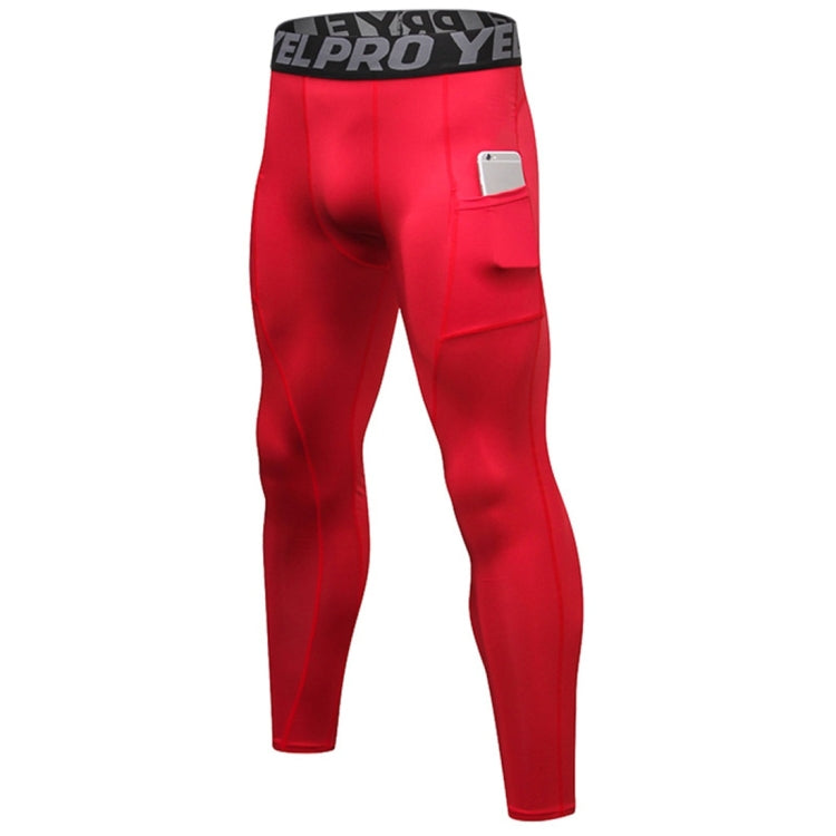 Running Training Sweat Wicking Stretch Tights With Pocket (Color:Red Size:S), XXL - Zen Craft