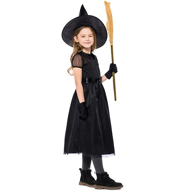 Black Gauze Little Witch Costume, Halloween Cosplay Witch Costume, S, M