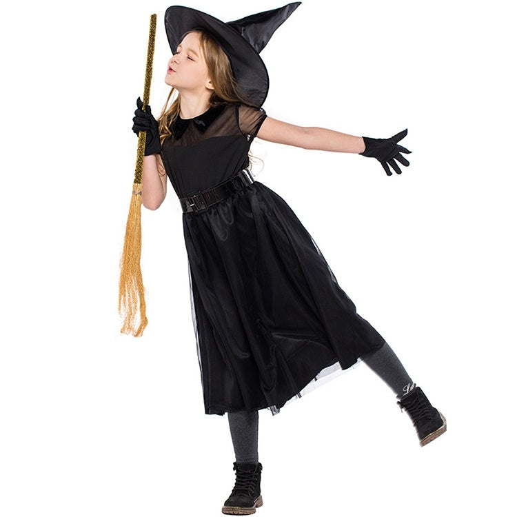 Black Gauze Little Witch Costume, Halloween Cosplay Witch Costume, S, M