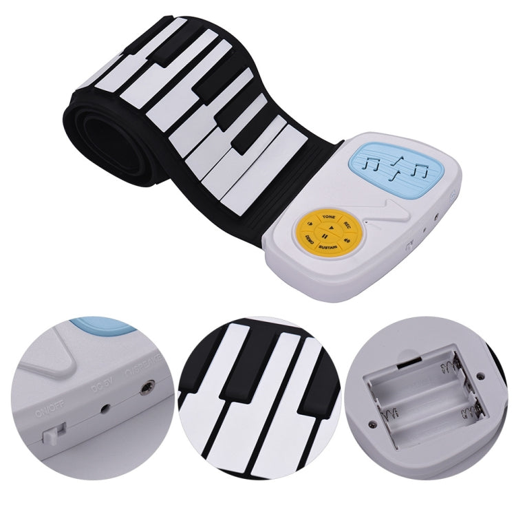 49-key Hand Roll Silicone Children Electronic Piano, colored