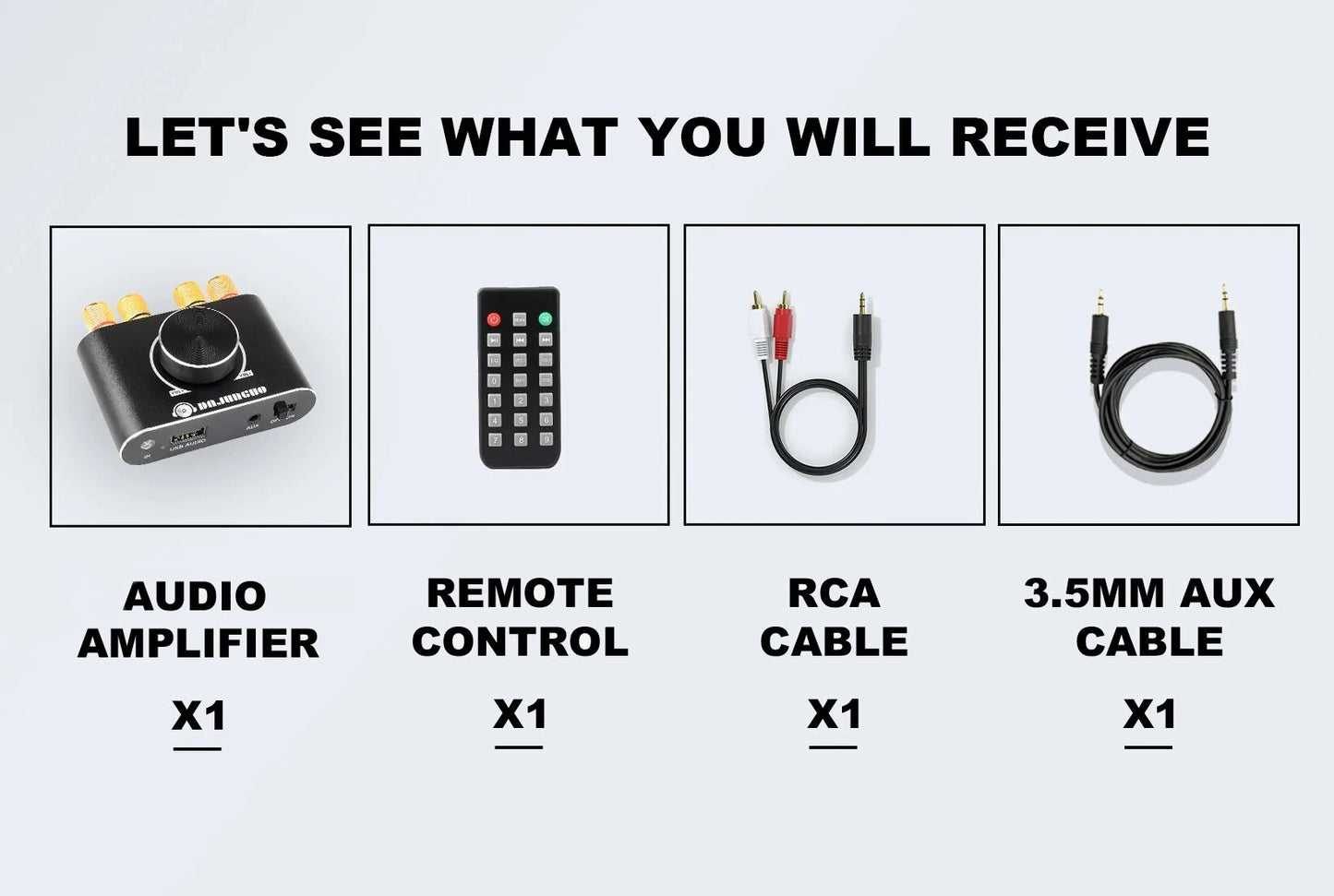 X50H Audio Amplifier 2.0 Channel 20W+20W Bluetooth Amp with Remote Control Supports Bluetooth/USB/AUX Input