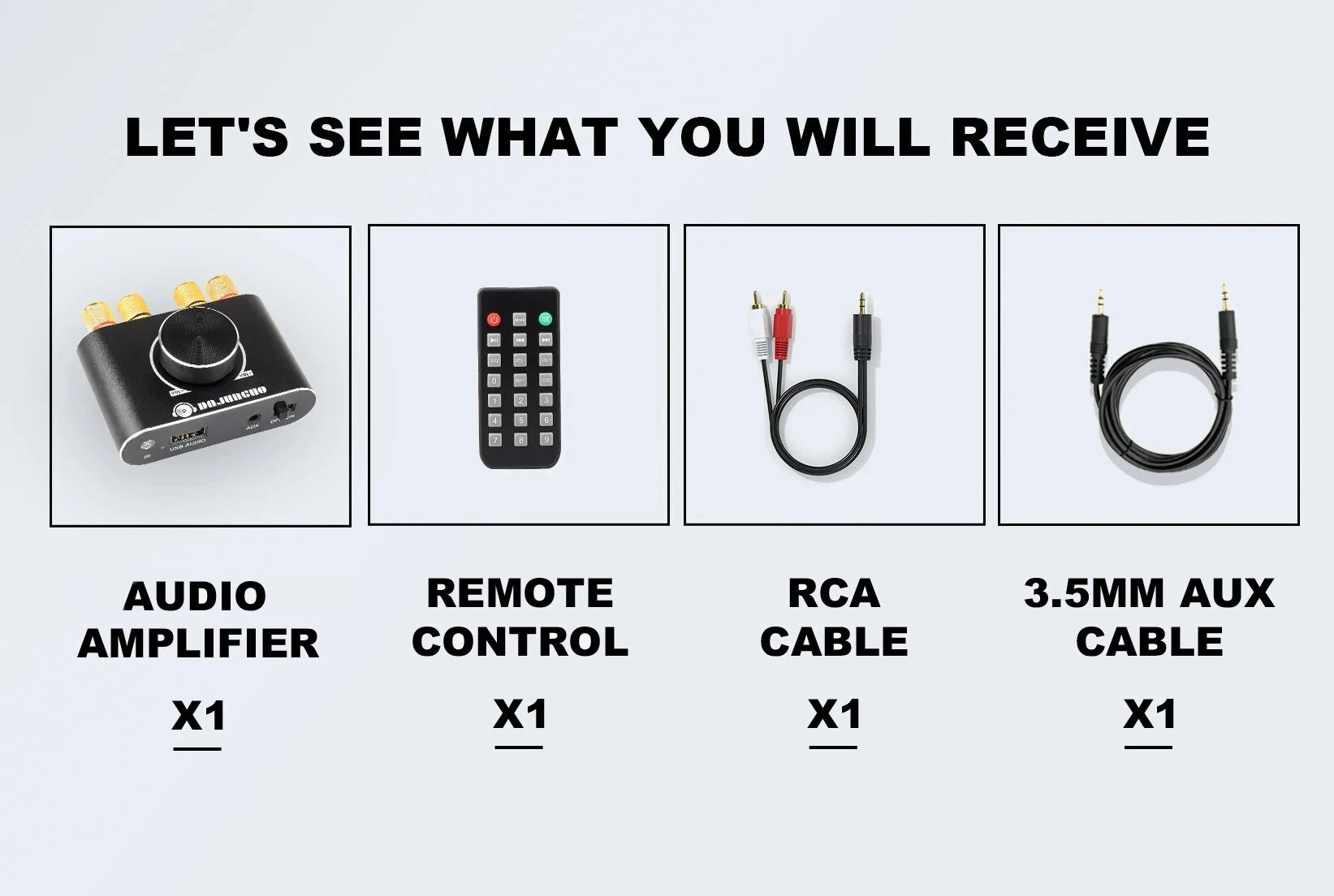 X50H Audio Amplifier 2.0 Channel 20W+20W Bluetooth Amp with Remote Control Supports Bluetooth/USB/AUX Input