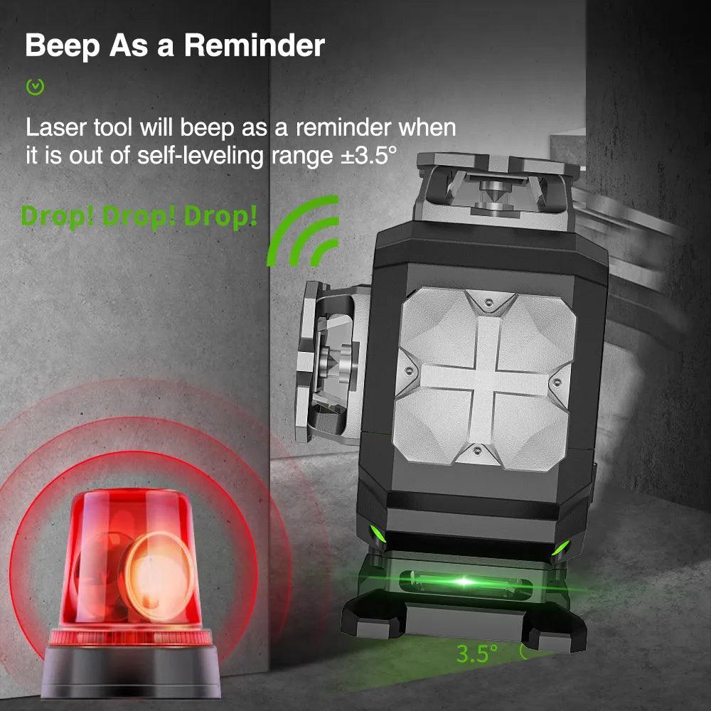 Huepar S04CG 16 lines 4D Cross Line Laser Level Bluetooth & Remote Control Functions - Zen Craft