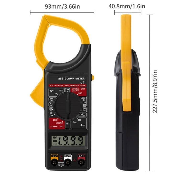 ANENG 266X Automatic High-Precision Clamp Multimeter with Buzzer, 266X Yellow