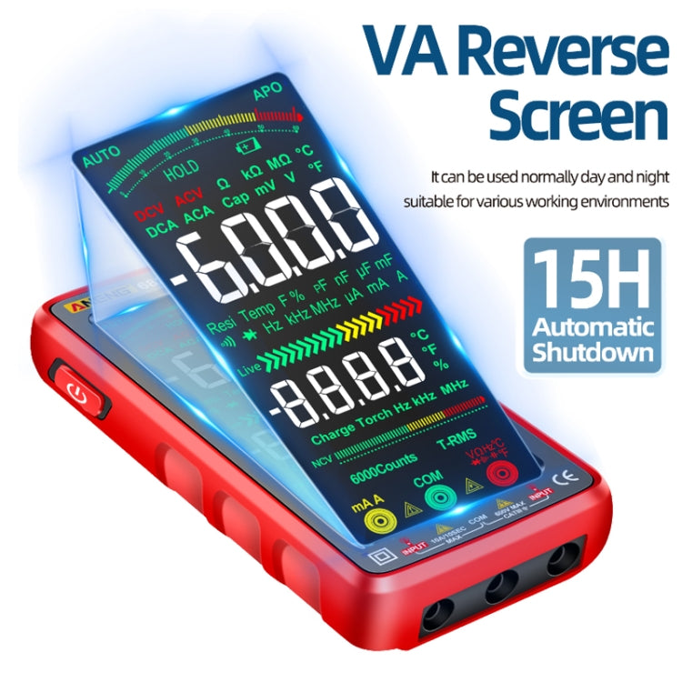ANENG 682 Smart VA Reverse Display Automatic Range Rechargeable Multimeter, 682 Red, 682 Black