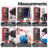 ANENG 683 Smart Touch Screen Automatic Range Rechargeable Multimeter, 683 Red, 683 Black
