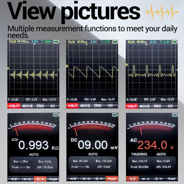 ANENG 2 In 1 Handheld Color Screen Oscilloscope Digital Multimeter, AOS12