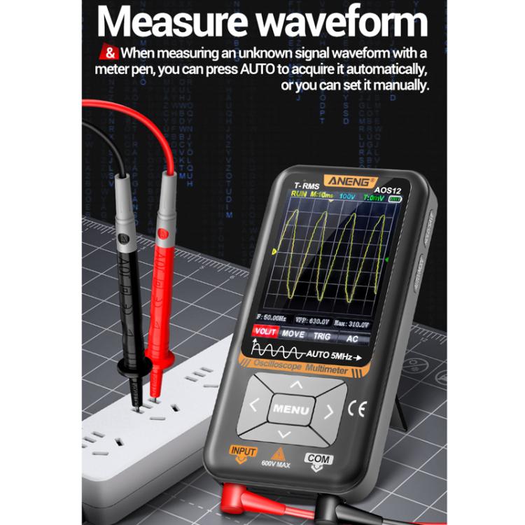 ANENG 2 In 1 Handheld Color Screen Oscilloscope Digital Multimeter, AOS12