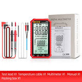 ANENG 620A Full Screen Smart Digital Multimeter, Black, Red
