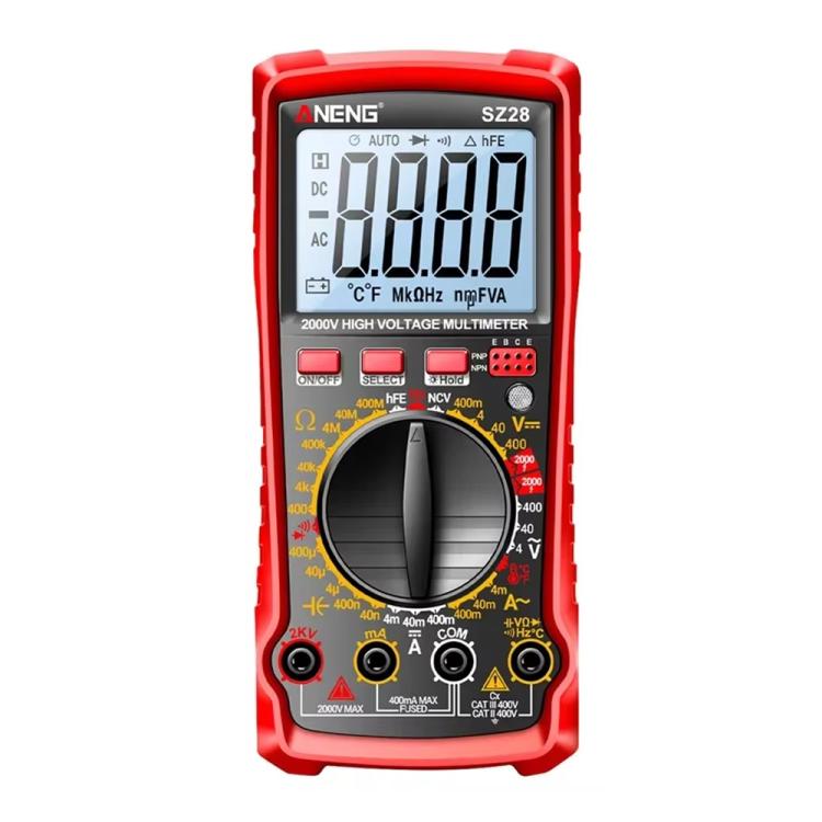 ANENG 2000V High Voltage High Precision Photovoltaic Digital Multimeter, SZ28 Red, SZ28 Black SZ28 Red SZ28 Red