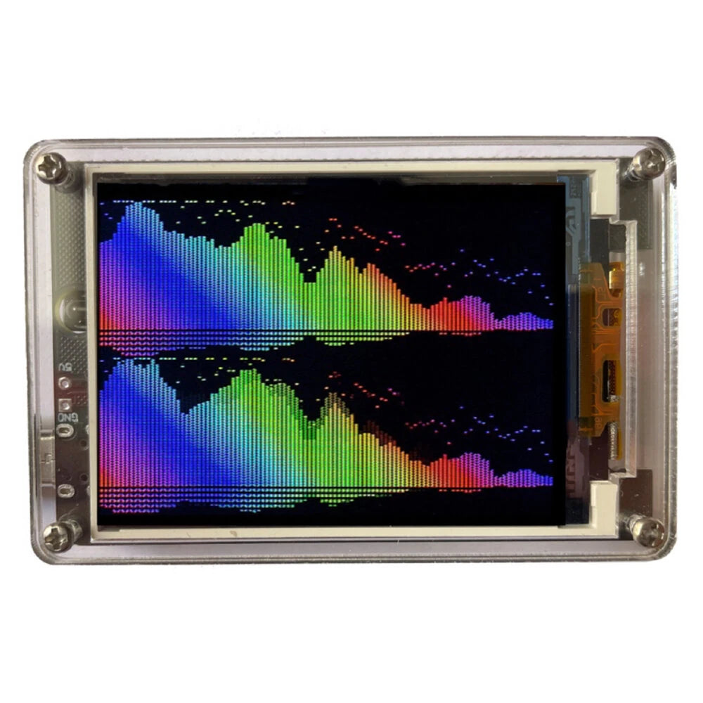 2.6 inch IPS LCD Music Spectrum Equalizer Display Analyzer WiFi Clock Audio Level Indicator Power Amplifier Car AUX DC 5V-12V