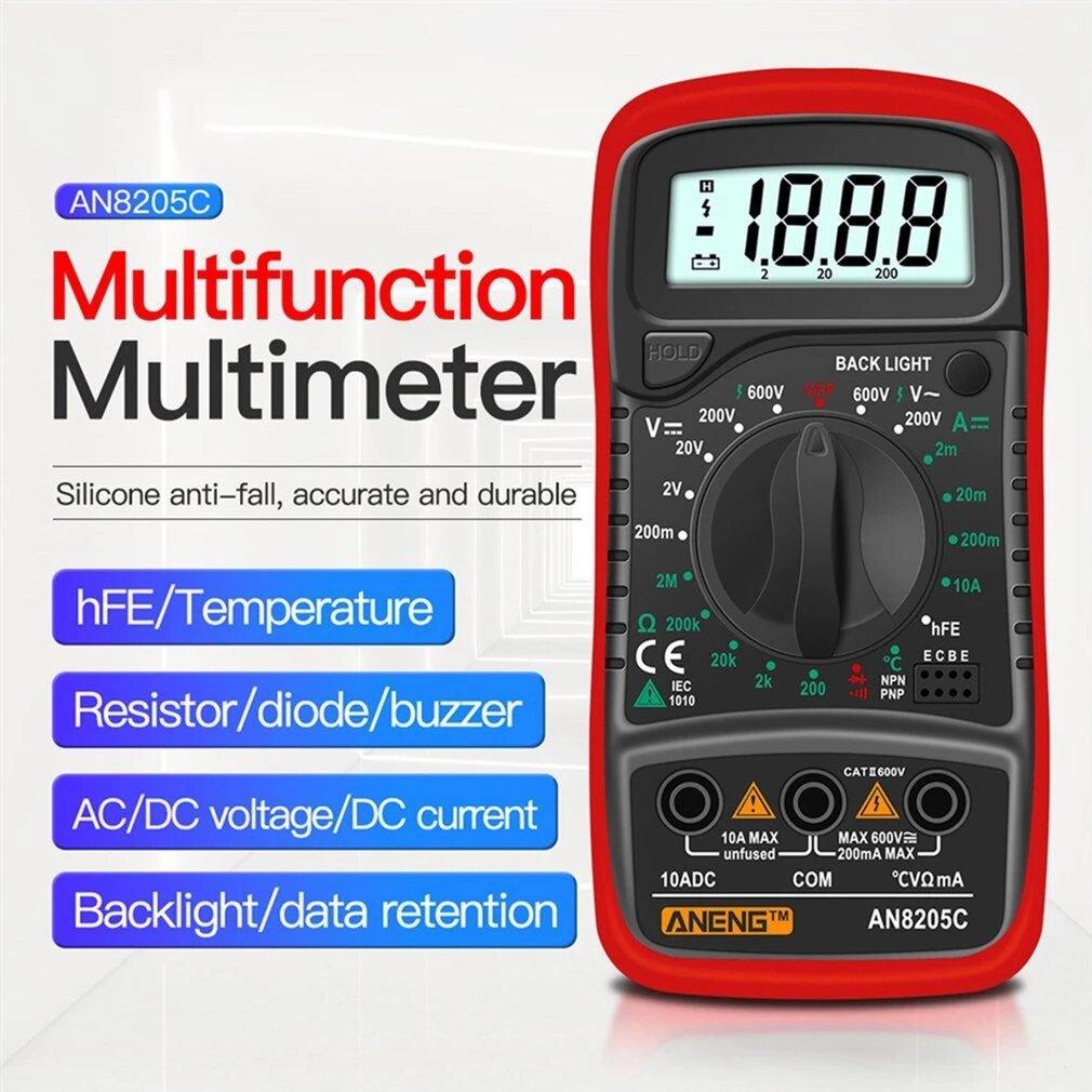 ANENG AN8205C Digital Multimeter AC/DC Ammeter Volt Ohm Tester Meter Multimetro With Thermocouple LCD Backlight - Zen Craft