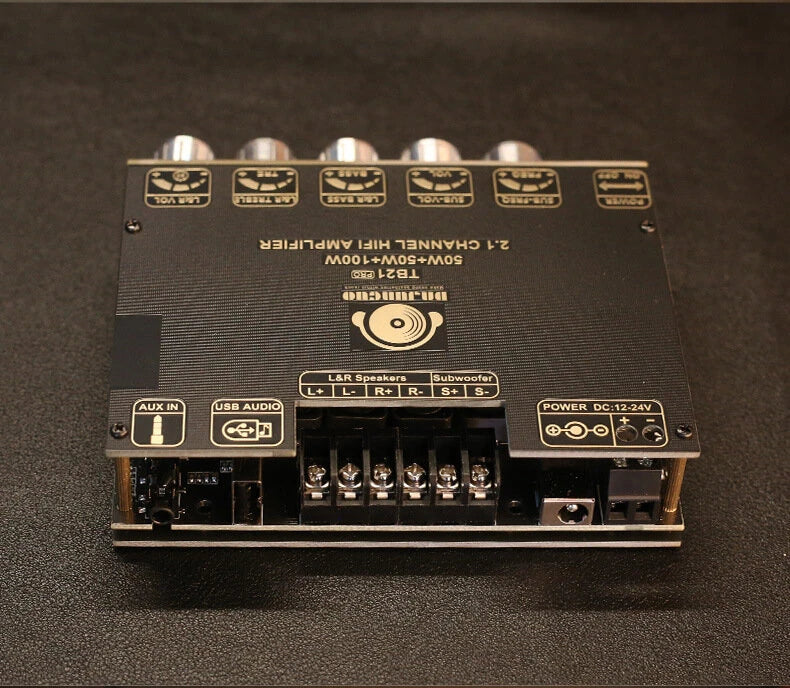 ZK-TB21 PRO 2.1 Channel 5.2 Stereo bluetooth Amplifier Board 50W+50W+100W TPA3116D2 Chip AUX Amplifier