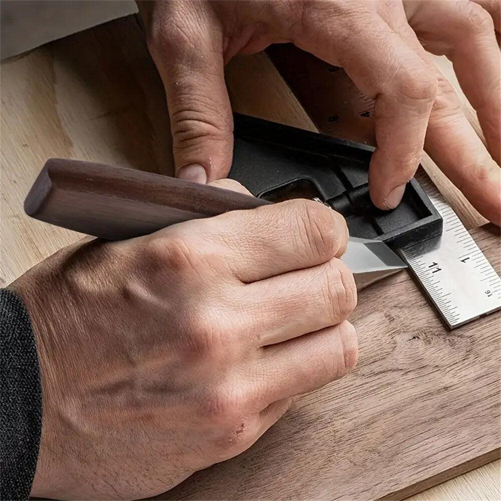 Marking Knife Double Bevel Striking Knife With CR-V Sharp Blade Wooden Handle For Woodworking Carving And Marking