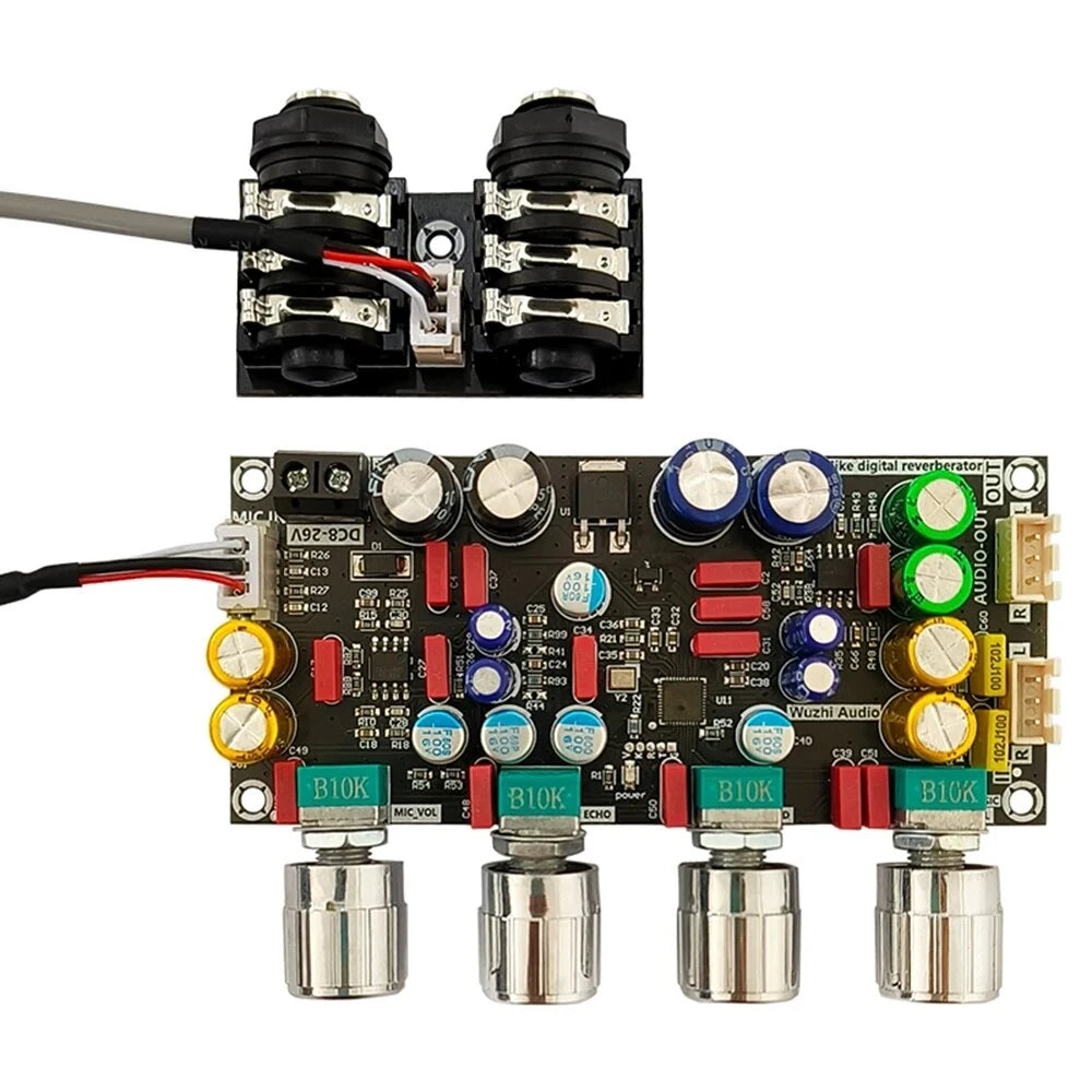 WUZHI ZK-AMP 2G DSP Mixing Board Front Stage Amplifier Module 8-26V Intelligent Frequency Echo Reverb Anti Whistling