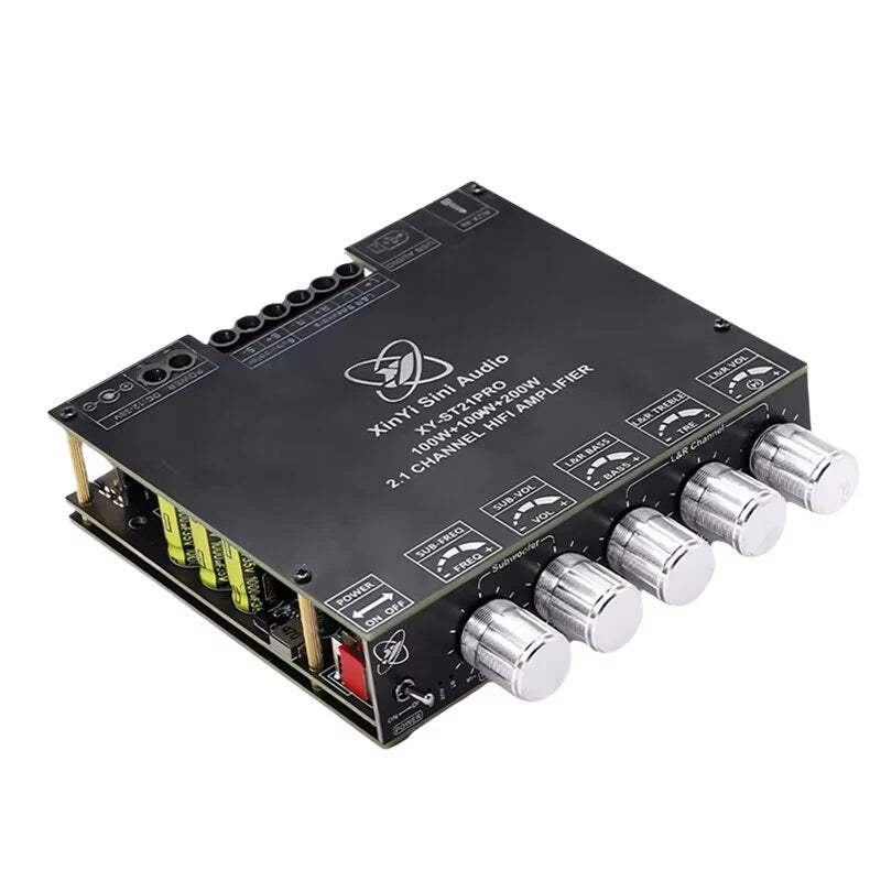 ST21PRO bluetooth Digital Audio Power Amplifier Board 2.1 Channel 100Wx2 + 200W Subwoofer TPA3221 High-Power Advanced Sound Quality