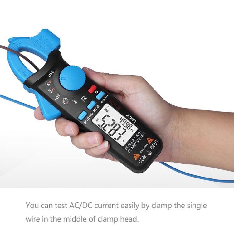 BSIDE ACM91 Digital Clamp Meter AC/DC Current 1mA True RMS Auto Range Capacitor Tester Multimeter, ACM91 Blue, ACM91 Black, ACM91 Grey