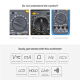 BSIDE ADMS6 High-precision Fully Automatic Small Digital Intelligent Multimeter with HD Digital Display & Shockproof Cover, Support Function Range Switch & Double-sided Pen Holder