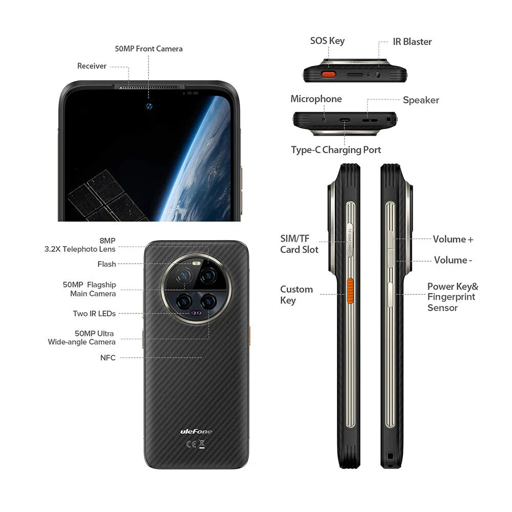 Ulefone Armor 23 Ultra 5G Satellite Message 64MP Night Vision Rugged Smartphone