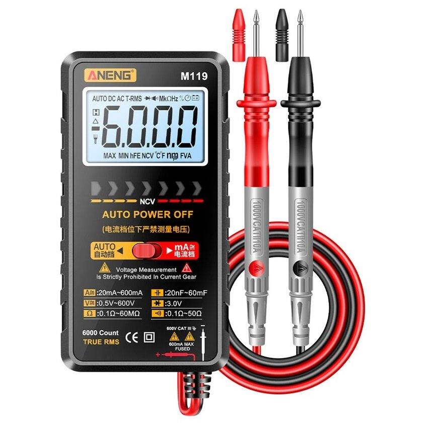 ANENG M119 Portable 6000 Counts Digital Multimeter Avometer Transistor Capacitor Tester - Zen Craft